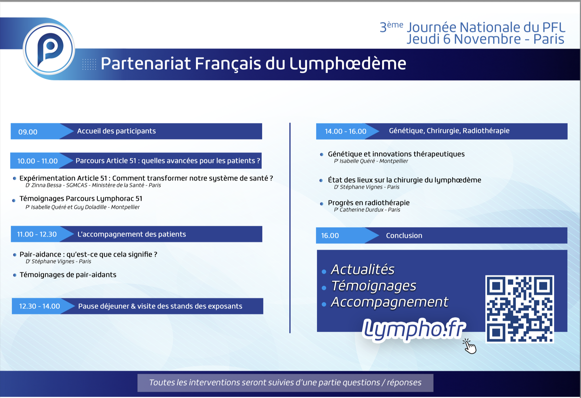 Lire la suite à propos de l’article Le programme de la 3ᵉ Journée Nationale du Lymphœdème est là !