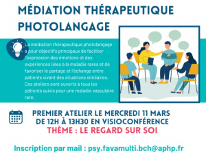 Affiche médiation thérapeutique photolangage proposée par FAVA-Multi